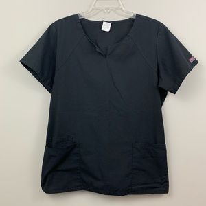 Cherokee workwear scrub top- black